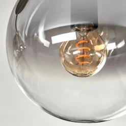 hofstein Gastor Plafonnier, Boule lumineuse Chrome, Clair, Fumé, 6 lumières