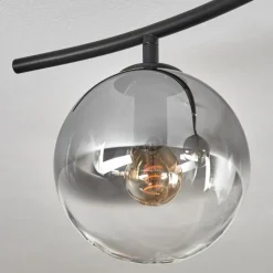 hofstein Gastor Plafonnier, Boule lumineuse Chrome, Clair, Fumé, 6 lumières