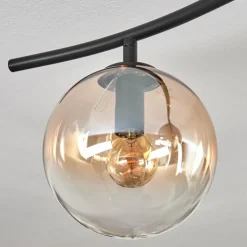 hofstein Gastor Plafonnier, Boule lumineuse Ambre, Clair, Fumé, 6 lumières
