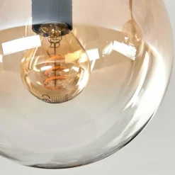 hofstein Gastor Plafonnier, Boule lumineuse Ambre, Clair, 6 lumières