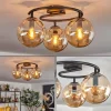 hofstein Gastor Plafonnier, Boule lumineuse Ambre, 3 lumières