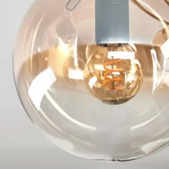 hofstein Gastor Plafonnier, Boule lumineuse Ambre, Clair, 3 lumières