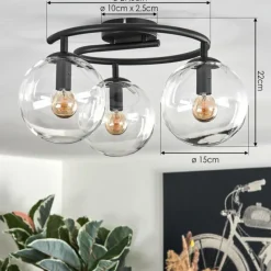 hofstein Gastor Plafonnier, Boule lumineuse Clair, 3 lumières