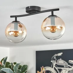 hofstein Gastor Plafonnier, Boule lumineuse Ambre, Clair, 2 lumières