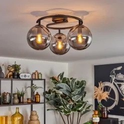 hofstein Gastor Plafonnier, Boule lumineuse 37 cm Fumé, 3 lumières