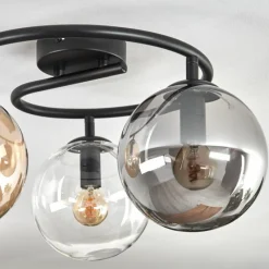 hofstein Gastor Plafonnier, Boule lumineuse 37 cm Ambre, Clair, Fumé, 3 lumières