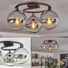 hofstein Gastor Plafonnier, Boule lumineuse 37 cm Chrome, Clair, Fumé, 3 lumières