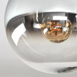 hofstein Gastor Plafonnier, Boule lumineuse 37 cm Chrome, Clair, Fumé, 3 lumières