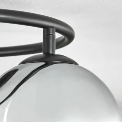 hofstein Gastor Plafonnier, Boule lumineuse 37 cm Chrome, Clair, Fumé, 3 lumières