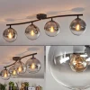 hofstein Gastor Plafonnier, Boule lumineuse Clair, Fumé, 4 lumières