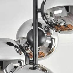 Suspension Verre Fumé-hofstein Gastor Plafonnier, Boule lumineuse Chrome, Fumé, 4 lumières