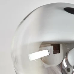 hofstein Gastor Plafonnier, Boule lumineuse Chrome, Clair, Fumé, 4 lumières