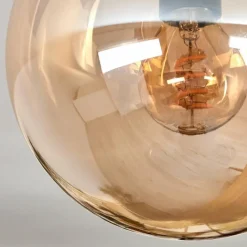 hofstein Gastor Plafonnier, Boule lumineuse Ambre, 4 lumières