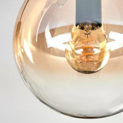 hofstein Gastor Plafonnier, Boule lumineuse Ambre, Clair, 4 lumières