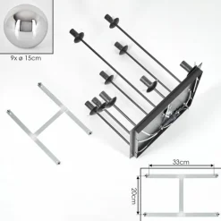 hofstein Gastor Plafonnier, Boule lumineuse Chrome, Fumé, 9 lumières