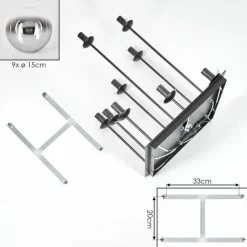hofstein Gastor Plafonnier, Boule lumineuse Chrome, Clair, Fumé, 9 lumières