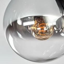 hofstein Gastor Plafonnier, Boule lumineuse Chrome, Clair, Fumé, 9 lumières