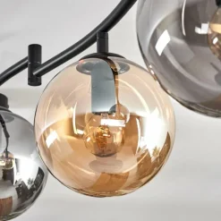 hofstein Gastor Plafonnier, Boule lumineuse Ambre, Fumé, 6 lumières