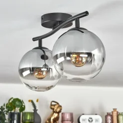 hofstein Gastor Plafonnier, Boule lumineuse Clair, Fumé, 2 lumières