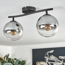 hofstein Gastor Plafonnier, Boule lumineuse Clair, Fumé, 2 lumières
