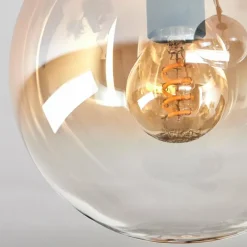 hofstein Gastor Plafonnier, Boule lumineuse Ambre, Clair, Fumé, 2 lumières