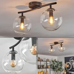 hofstein Gastor Plafonnier, Boule lumineuse Clair, 2 lumières