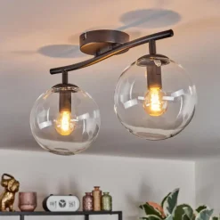hofstein Gastor Plafonnier, Boule lumineuse Clair, 2 lumières