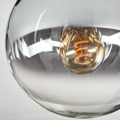 hofstein Gastor Plafonnier, Boule lumineuse Chrome, Clair, Fumé, 2 lumières