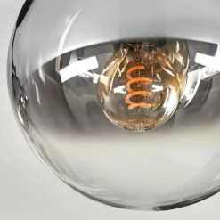 hofstein Gastor Plafonnier, Boule lumineuse Chrome, Clair, Fumé, 6 lumières