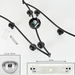 hofstein Gastor Plafonnier, Boule lumineuse Chrome, Clair, Fumé, 6 lumières