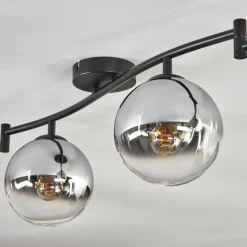 hofstein Gastor Plafonnier, Boule lumineuse Chrome, Clair, Fumé, 6 lumières