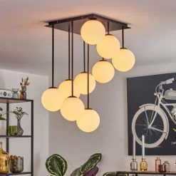 hofstein Gastor Plafonnier, Boule lumineuse Blanc, 9 lumières