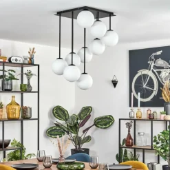 hofstein Gastor Plafonnier, Boule lumineuse Blanc, 9 lumières