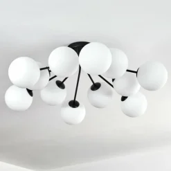 hofstein Gastor Plafonnier, Boule lumineuse Blanc, 12 lumières