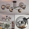 hofstein Gastor Plafonnier, Boule lumineuse 15 cm Chrome, Fumé, 6 lumières