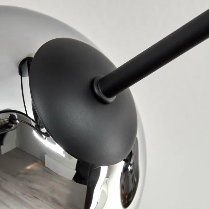 hofstein Gastor Plafonnier, Boule lumineuse 15 cm Chrome, Fumé, 6 lumières