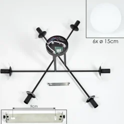 hofstein Gastor Plafonnier, Boule lumineuse Blanc, 6 lumières
