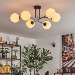 hofstein Gastor Plafonnier, Boule lumineuse Blanc, 6 lumières