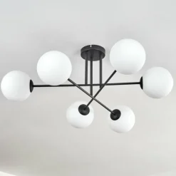 hofstein Gastor Plafonnier, Boule lumineuse Blanc, 6 lumières