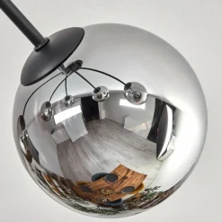 Suspension Verre Fumé-hofstein Gastor Plafonnier, Boule lumineuse 80 cm Chrome, Fumé, 6 lumières