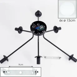 hofstein Gastor Plafonnier, Boule lumineuse Blanc, 6 lumières