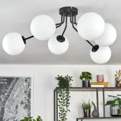 hofstein Gastor Plafonnier, Boule lumineuse Blanc, 6 lumières