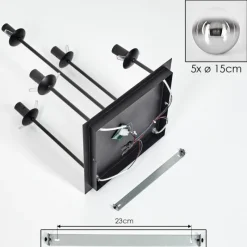 Suspension Verre Fumé-hofstein Gastor Plafonnier, Boule lumineuse Chrome, Clair, Fumé, 5 lumières