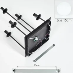 hofstein Gastor Plafonnier, Boule lumineuse Blanc, 5 lumières