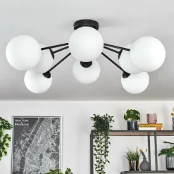 hofstein Gastor Plafonnier, Boule lumineuse 87 cm Blanc, 8 lumières