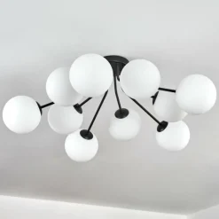 hofstein Gastor Plafonnier, Boule lumineuse 83 cm Blanc, 10 lumières