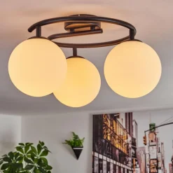 hofstein Gastor Plafonnier, Boule lumineuse Blanc, 3 lumières