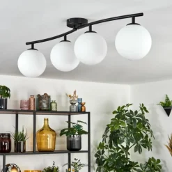 hofstein Gastor Plafonnier, Boule lumineuse Blanc, 4 lumières