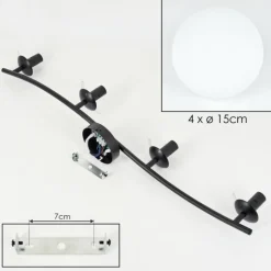 hofstein Gastor Plafonnier, Boule lumineuse Blanc, 4 lumières
