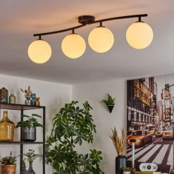 hofstein Gastor Plafonnier, Boule lumineuse Blanc, 4 lumières